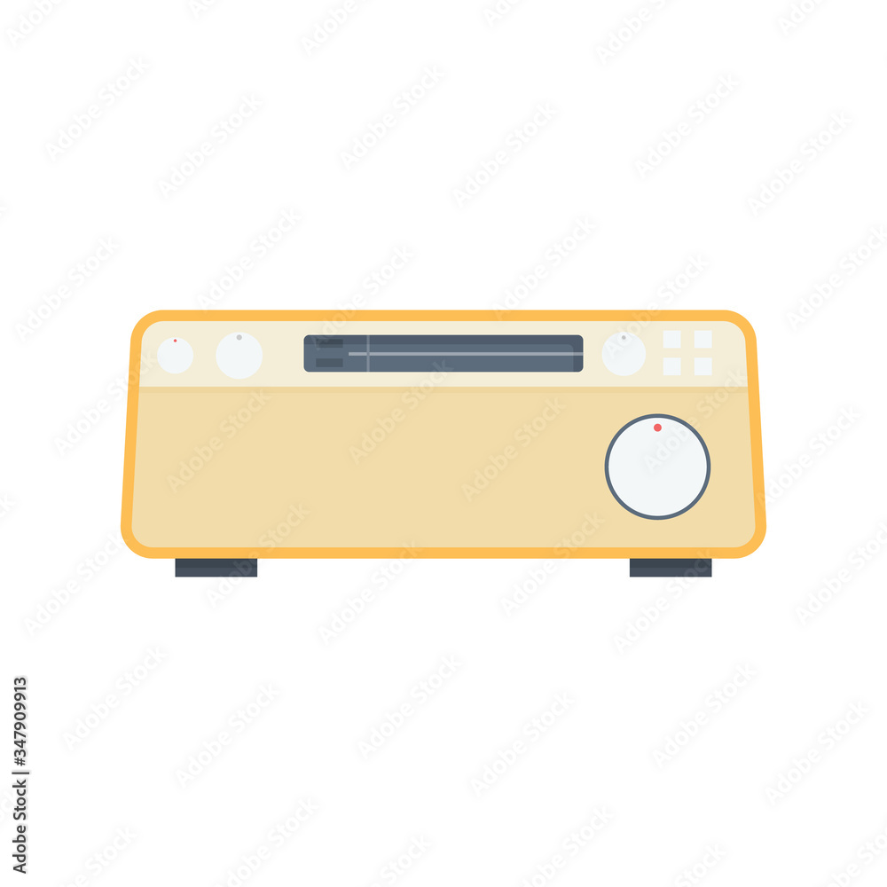 Fototapeta premium Vintage radio vector. Flat vector icon isolated on white background.