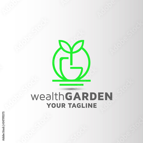 Letter G natural leaf tree element logo