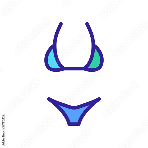 bikini wide bodice icon vector. bikini wide bodice sign. color symbol illustration