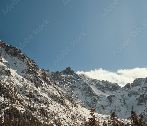 Mountain valley covered with a snow