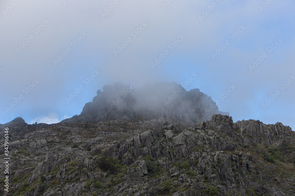 Fototapeta premium Mountain landscape with amazing morning mist in Peneda-Geres National Park, Portugal