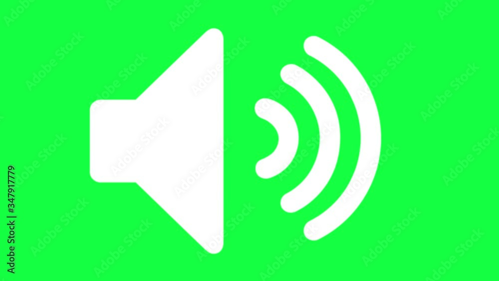 Icon of Sound on a Green Screen (Chroma Key) Background. Isolated Symbol of Audio Technology, Music, and Sound. 4k Vector Animation of Speaker Volume Logo. Icon of Sound on a Green Screen (Chroma Key) Background. Isolated Symbol of Audio Technology, Music, and Sound. 4k Vector Animation of Speaker Volume Logo.