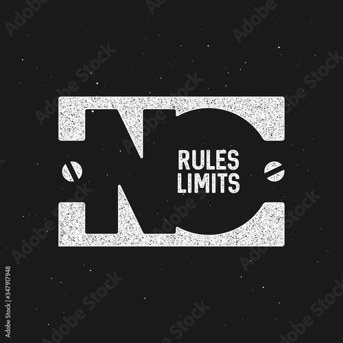 No rules no limits t-shirt grunge typography. Vector illustration.