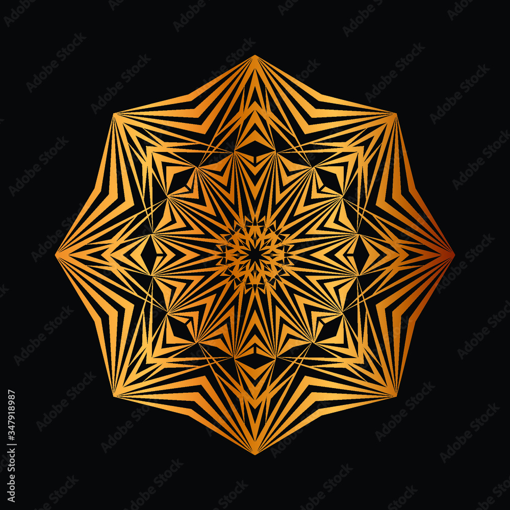 Abstract floral Background with Golden Ornament Mandala Background