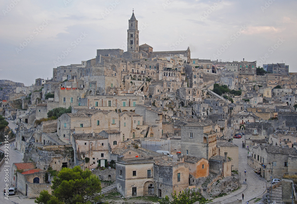 Vista panorámica de la ciudad de Matera en Italia