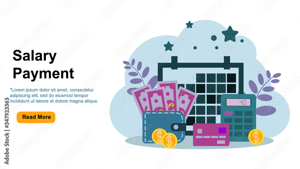 Payroll, salary payment administrative, accountant calculating payment check, Expenses, salary calculation vector illustration concept for web landing page template, banner, flyer EPS Payroll, salary payment administrative, accountant calculating payment check, Expenses, salary calculation vector illustration concept for web landing page template, banner, flyer EPS