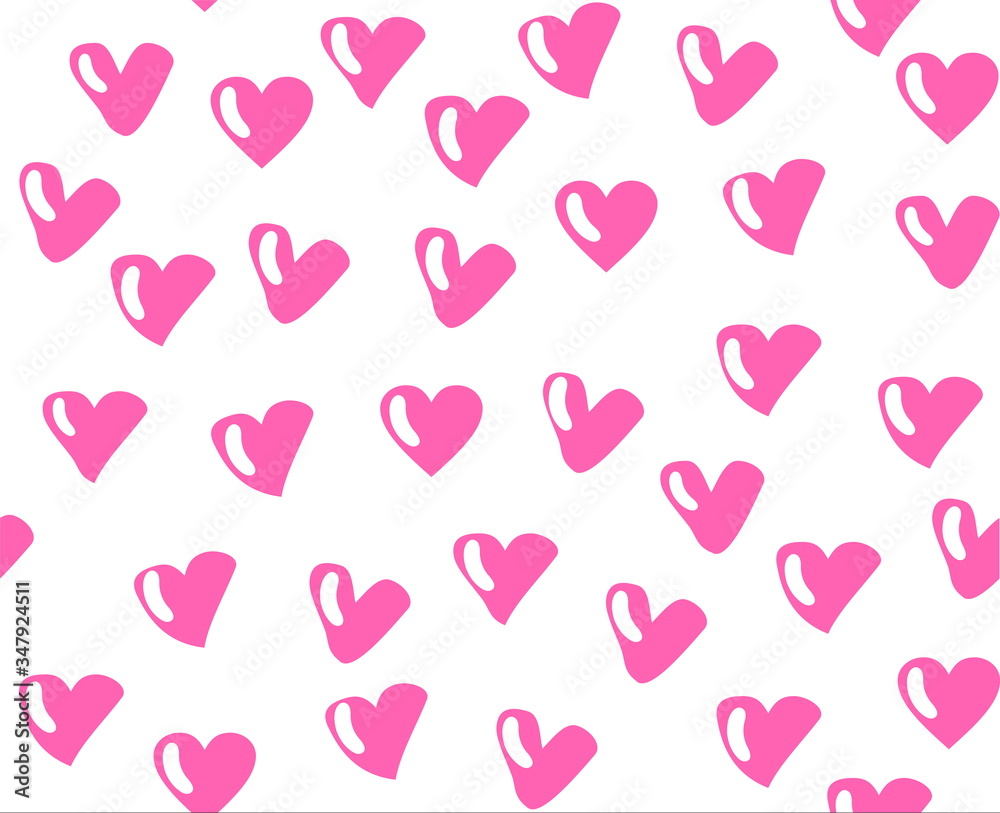 seamless background with  decorative pink hearts
