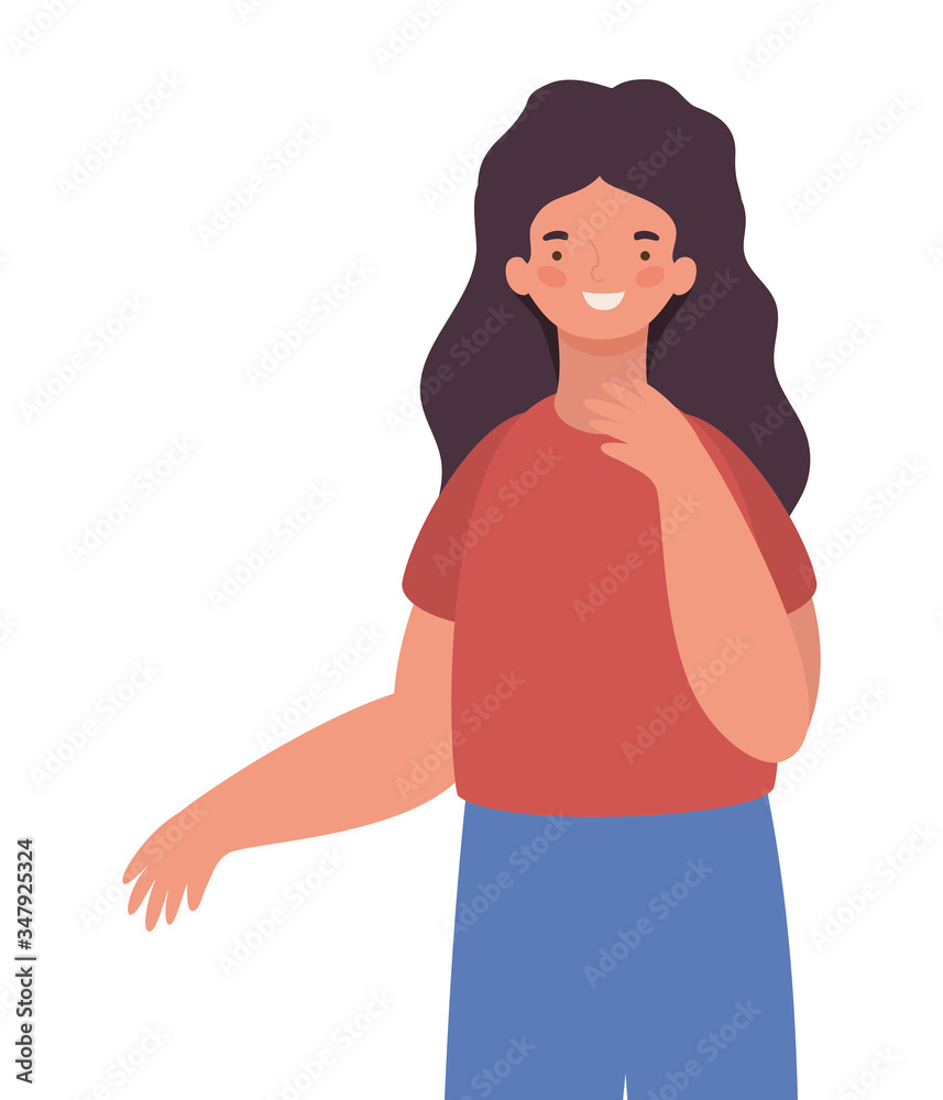 Isolated happy woman cartoon vector design Isolated happy woman cartoon vector design