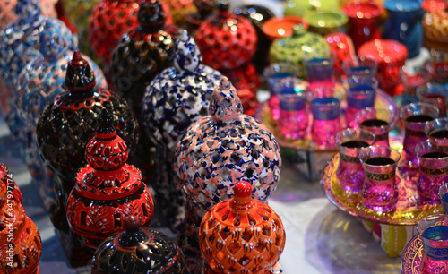 the bright colors of the oriental markets
