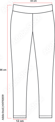 leggings pants fashion vector illustration flat sketches template. active wear legging.