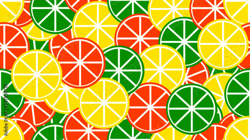 seamless pattern with colorful citrus fruits
