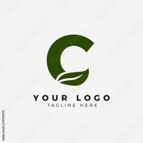 C Letter LOGO with leaf negative space logo simple and MODERN logo