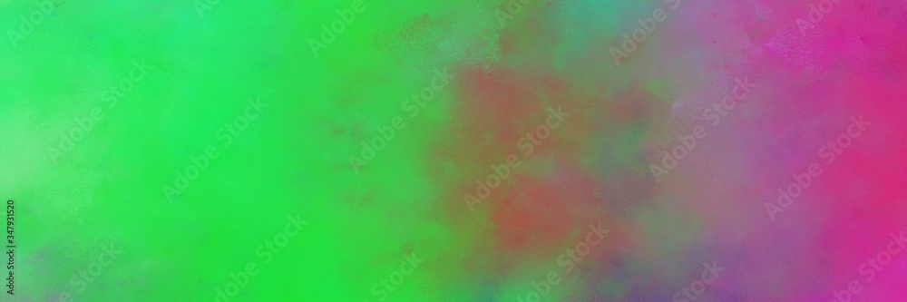 beautiful abstract painting background texture with medium sea green, lime green and mulberry  colors and space for text or image. can be used as header or banner