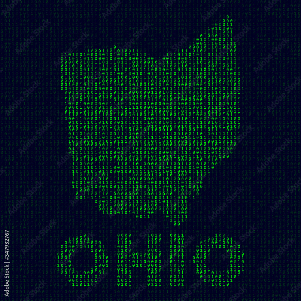 Digital Ohio logo. US state symbol in hacker style. Binary code map of ...