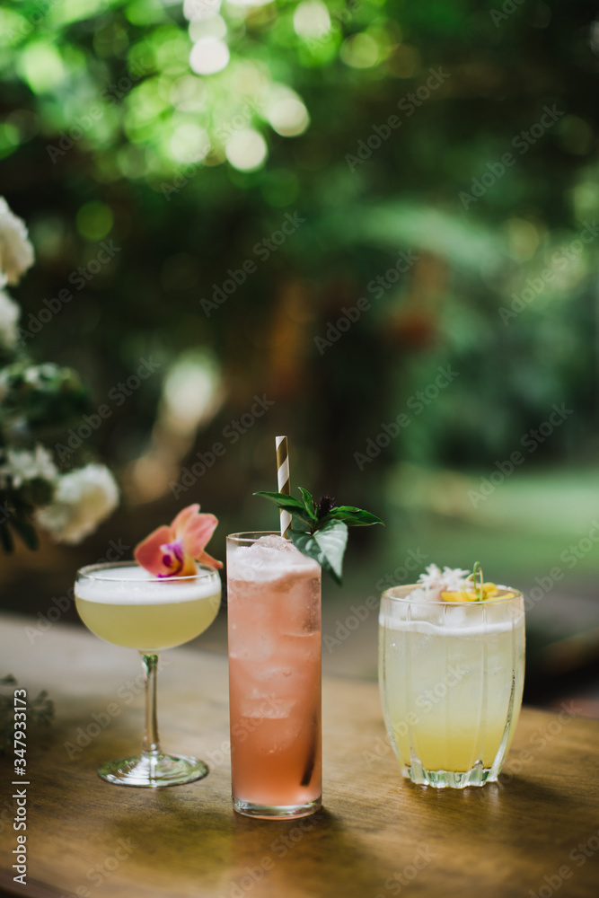 Drinks on a bar close up photo Drinks on a bar close up photo