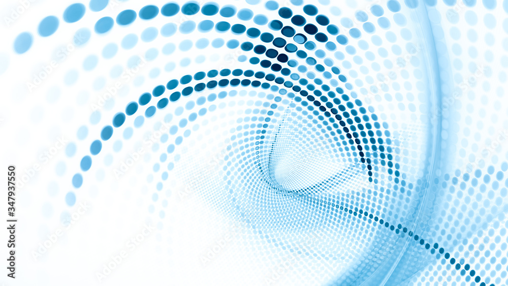 Obraz premium Abstract light background. Digital art fractal graphics. Composition of glowing lines and mosaic halftone effects. 3d illustration.