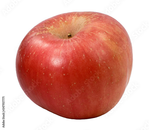 An apple on white background , isolated apple, close-up of red apple fruit.