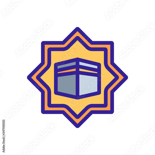 ascension of holy kaaba icon vector. ascension of holy kaaba sign. color symbol illustration