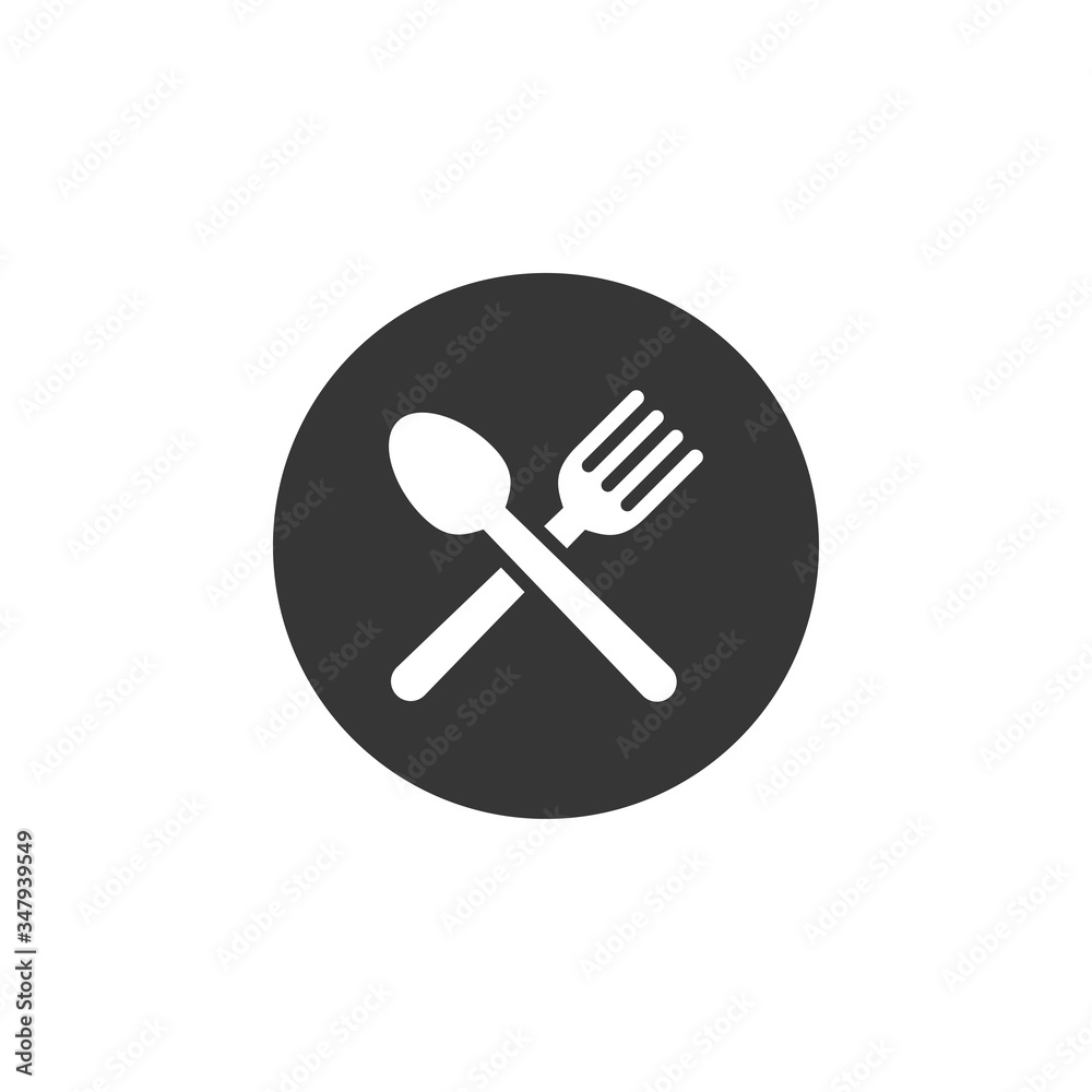 Spoon and Fork Icon Vector Illustration Spoon and Fork Icon Vector Illustration