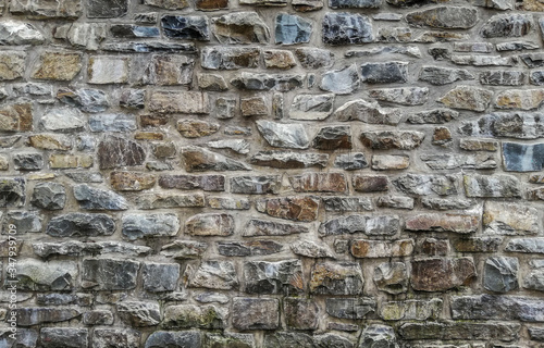 texture of old stone wall -  rock bricks background