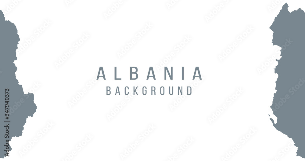 Albania map background. The country in the form of borders. Stock vector illustration isolated on white background.