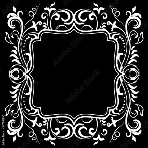 Ornamental elegant floral baroque frame