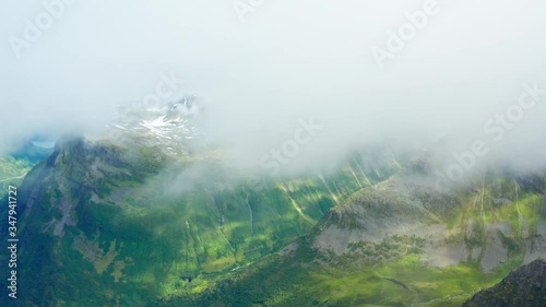 Flight over beautiful Norwegian nature photo