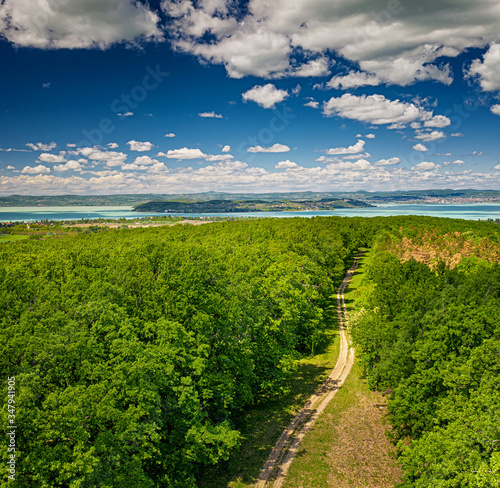 Aerial view on lake Balaton...