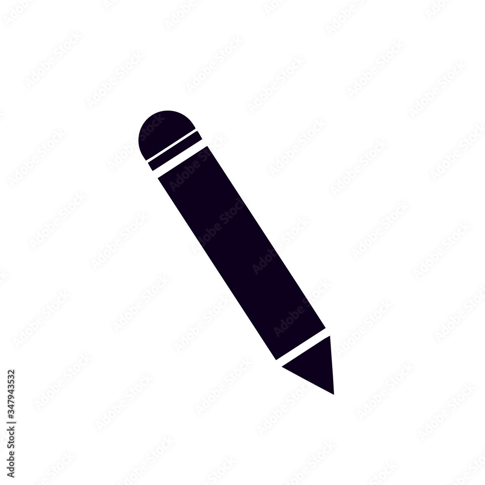 pencil icon on white background. pencil icon on white background.
