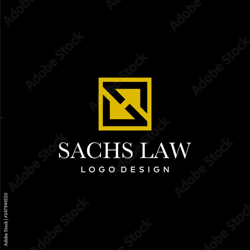 Bold and masculine logo design of letter S and H on black background colours - EPS10 - Vector.