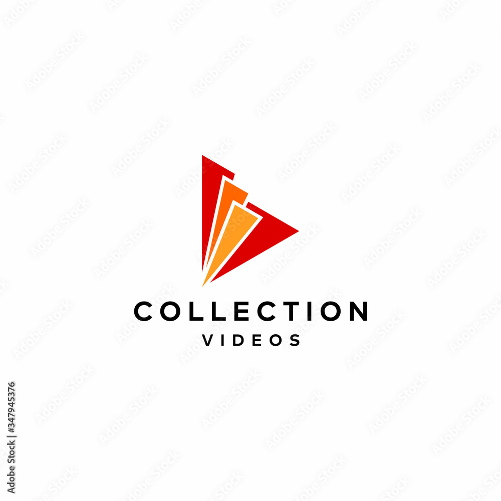 Unique logo design of play button on white background colours - EPS10 - Vector. Unique logo design of play button on white background colours - EPS10 - Vector.