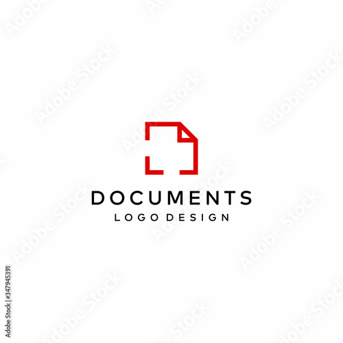 Simple and modern logo design of documents on clear background colours - EPS10 - Vector.