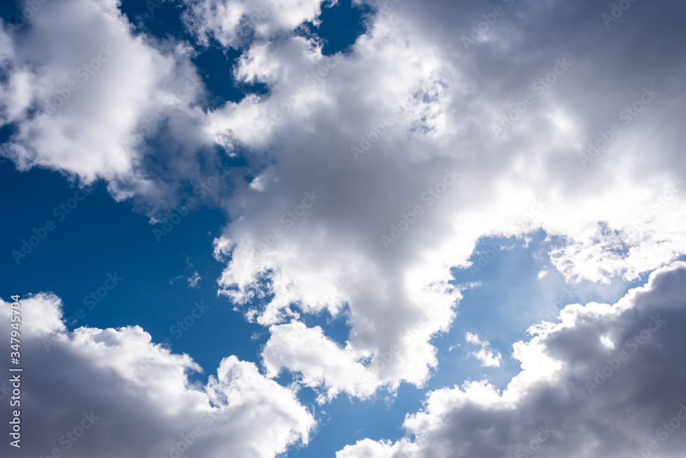Beautiful sky with volumetric clouds, and the rays of the sun. Beautiful sky with volumetric clouds, and the rays of the sun.
