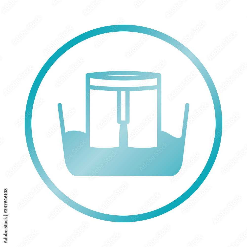 water bucket with men pants icon, gradient style water bucket with men pants icon, gradient style