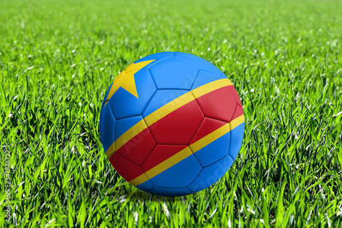 Congo Democratic Republic Flag on Soccer Ball