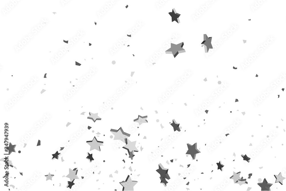 Obraz premium Silver volumetric star-confetti