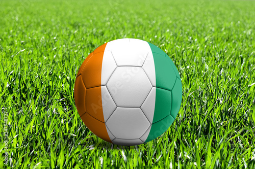 Cote d Ivoire Flag on Soccer Ball