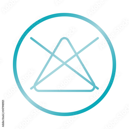 фотографія Textile care concept, do not blench symbol icon, gradient style