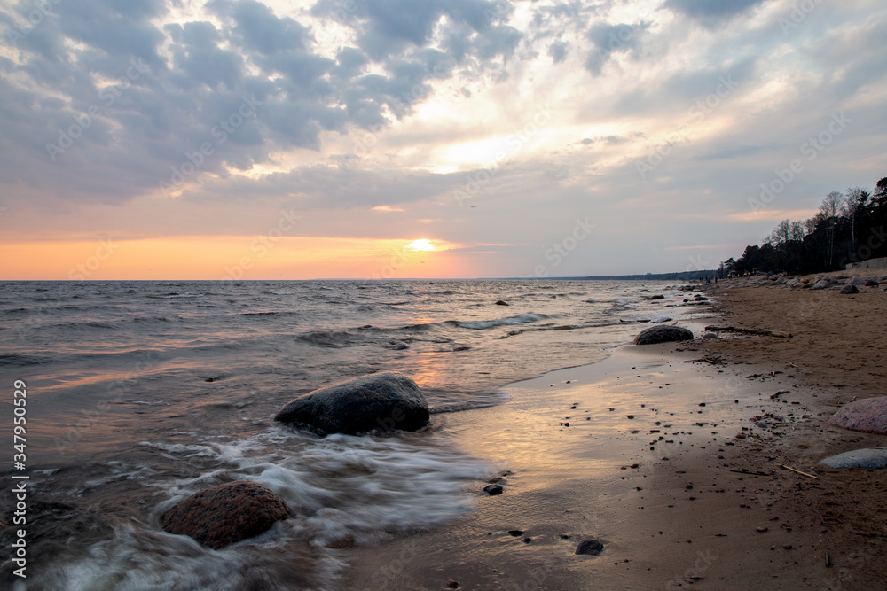 sunset over the sea