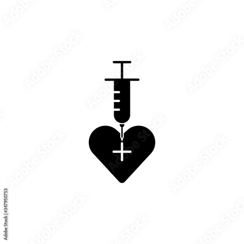 injection syringe flat icon vector logo design trendy