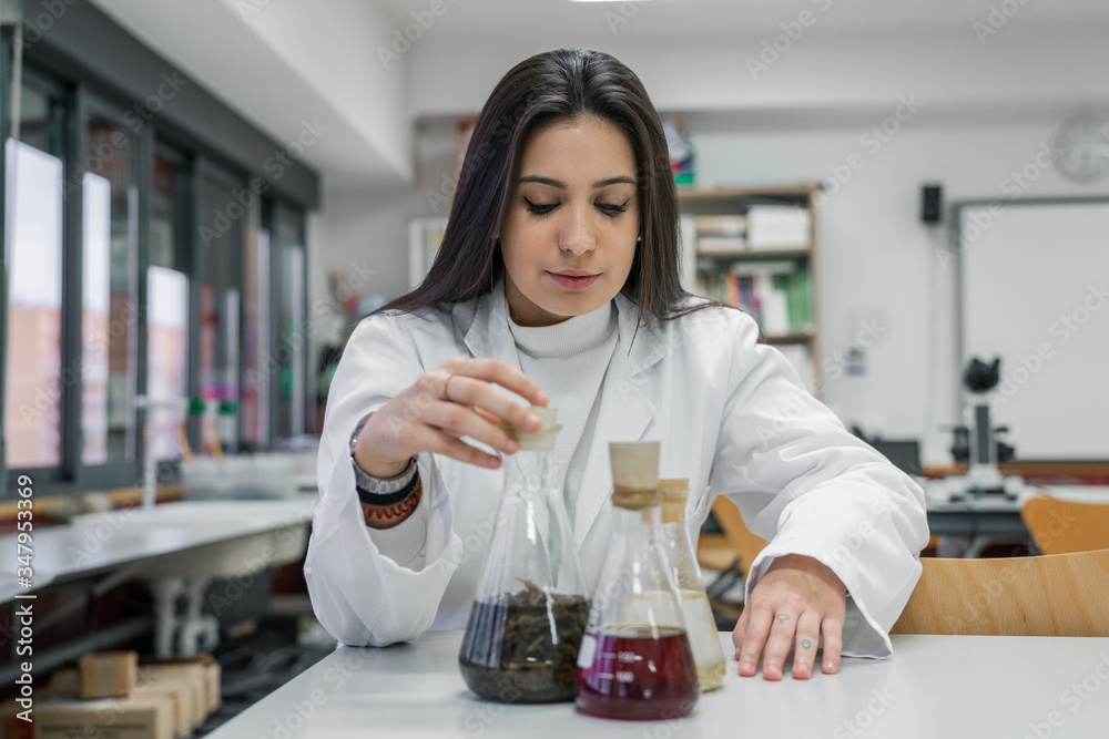 Young scientist in contemporary lab Young scientist in contemporary lab