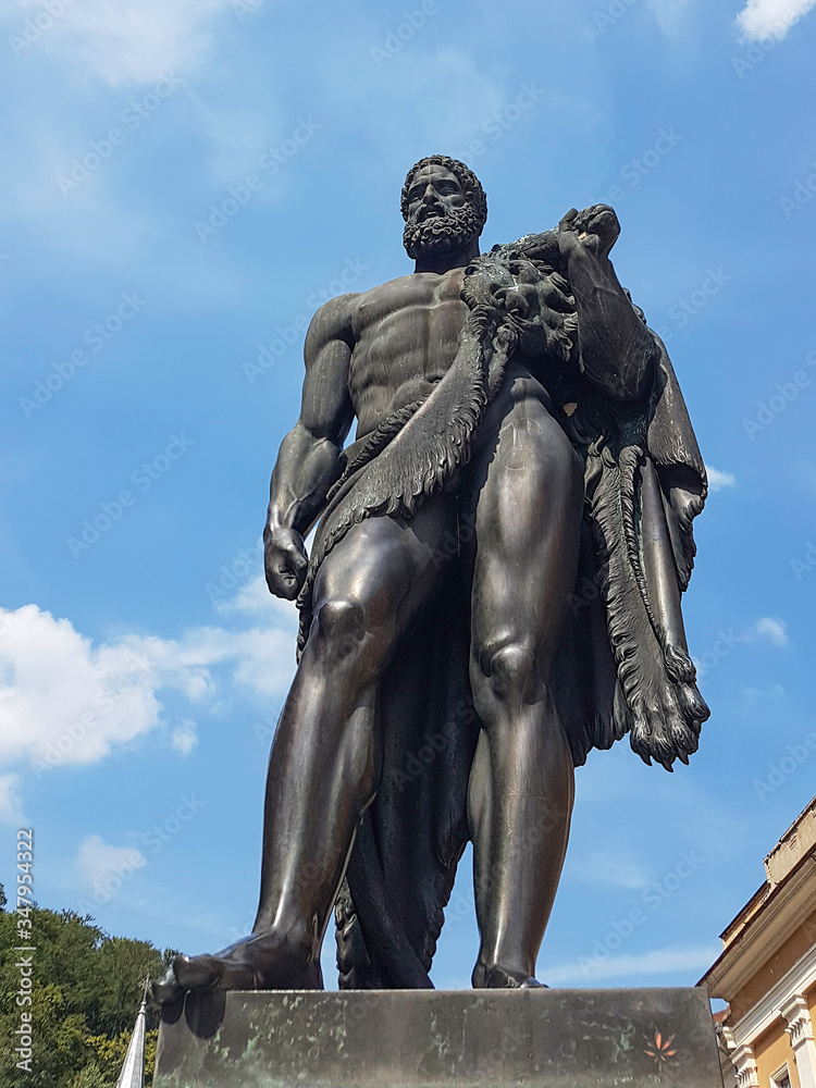 Baile Herculane, Romania - August 24, 2018 Statue of Hercules