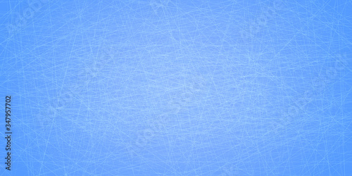 Ice hockey rink vector illustration. Winter sports design. Flat style. Ice texture. Hockey field on a blue background with markup