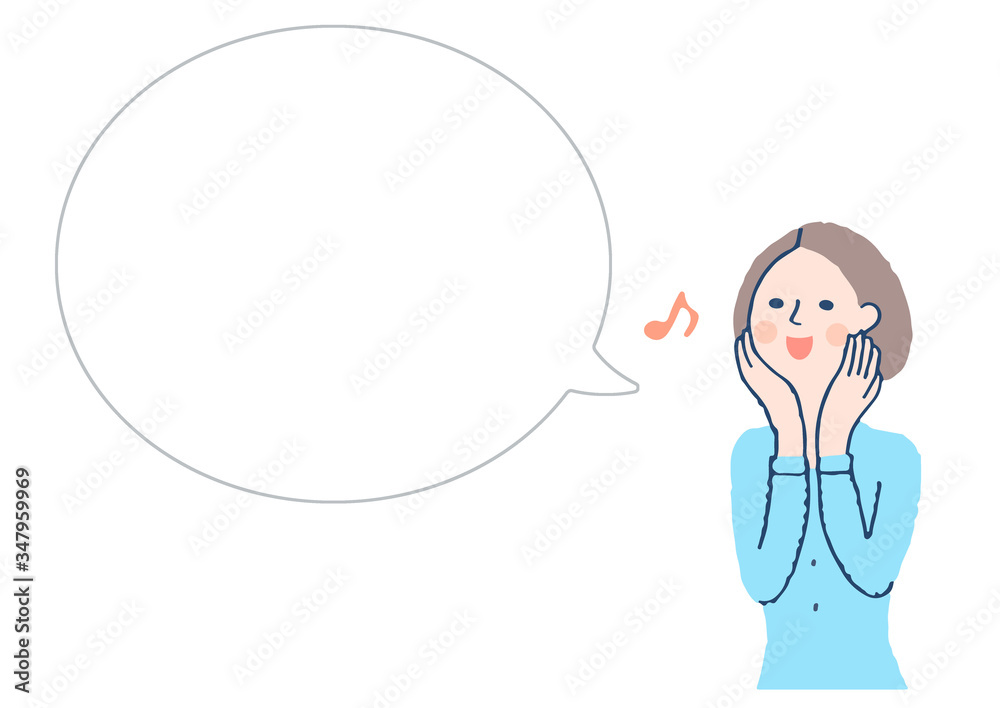 笑顔の女性とふきだし 笑顔の女性とふきだし