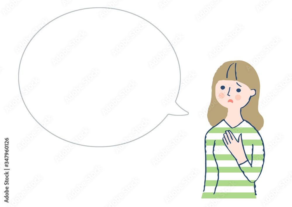 困る女性とふきだし 困る女性とふきだし