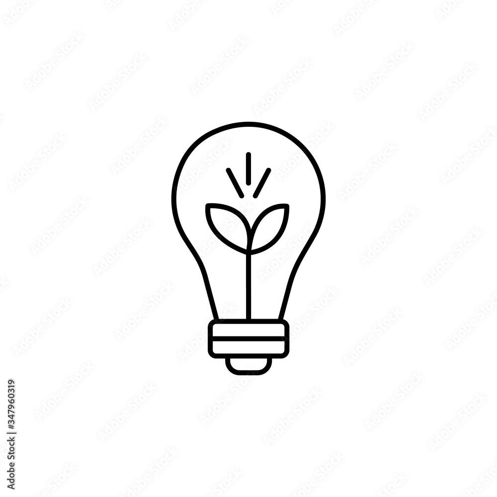 light bulb line illustration icon on white background light bulb line illustration icon on white background