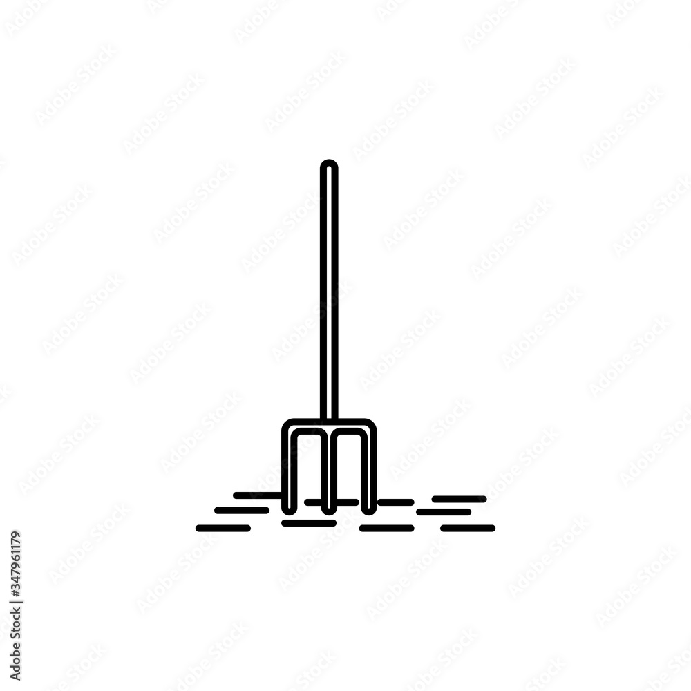 rake line illustration icon on white background rake line illustration icon on white background