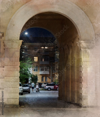 arch in the night city