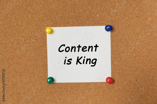 Text Content is King written on a sticker