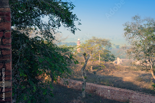 Hiran Minar -Elephant Tower near Fatehpur Sikri, India.. photo